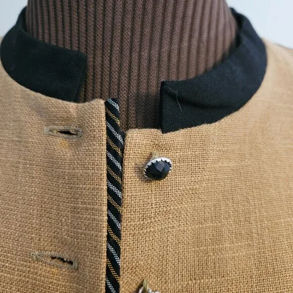 Vintage Salzburger Modell Dirndl Austrian Jacket, Mustard w/ Black Trim, Size 40 - Picture 7 of 13